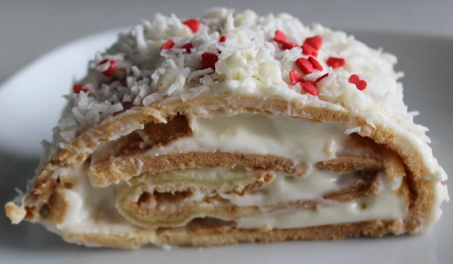 Рецепт бисквитного рулета с кокосовым кремом