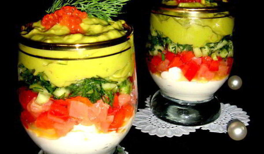 Рецепт verrines с семгой и кремом из авокадо