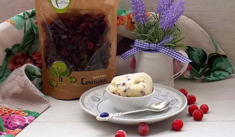 Рецепт кокосового мороженого с клюквой