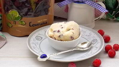 кокосовое мороженое с клюквой