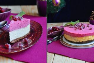 Чизкейк с клюквенным муссом