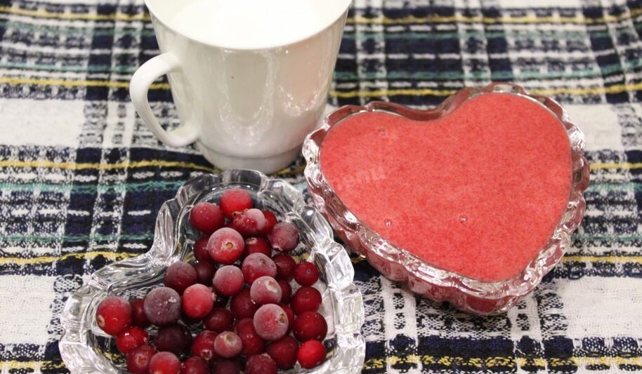 Рецепт мусса клюквенного с манной крупой