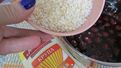 вишнево-кокосовый мусс на манке