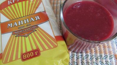 вишнево-кокосовый мусс на манке