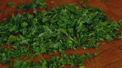 закуска из цикория с куриным муссом и тархуном