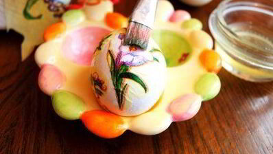 пасхальные яйца в технике декупаж