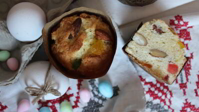 творожный бездрожжевой кулич