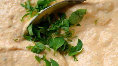 морковно-творожное суфле с молодой рукколой