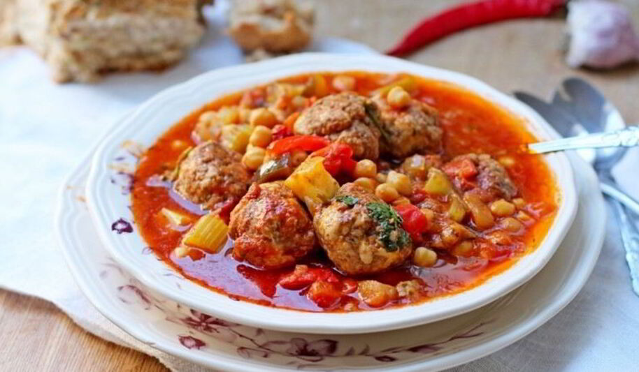 Рецепт нута с овощами и фрикадельками