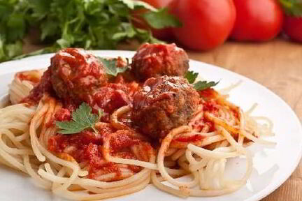 Спагетти с фрикадельками