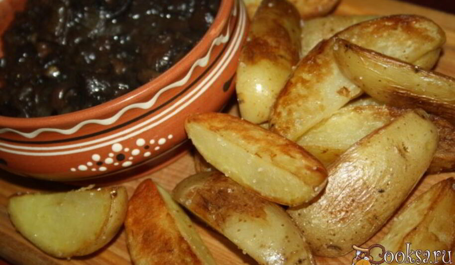 Рецепт картофеля с грибами на кокосовом масле