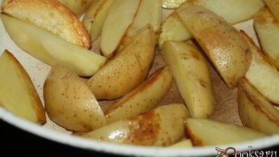 картофель с грибами на кокосовом масле