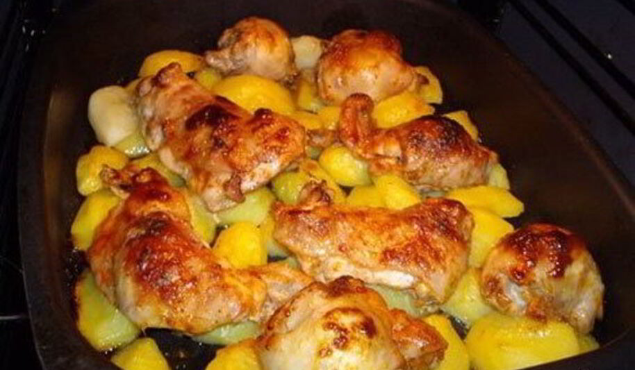 Рецепт картофеля с курицея в духовке