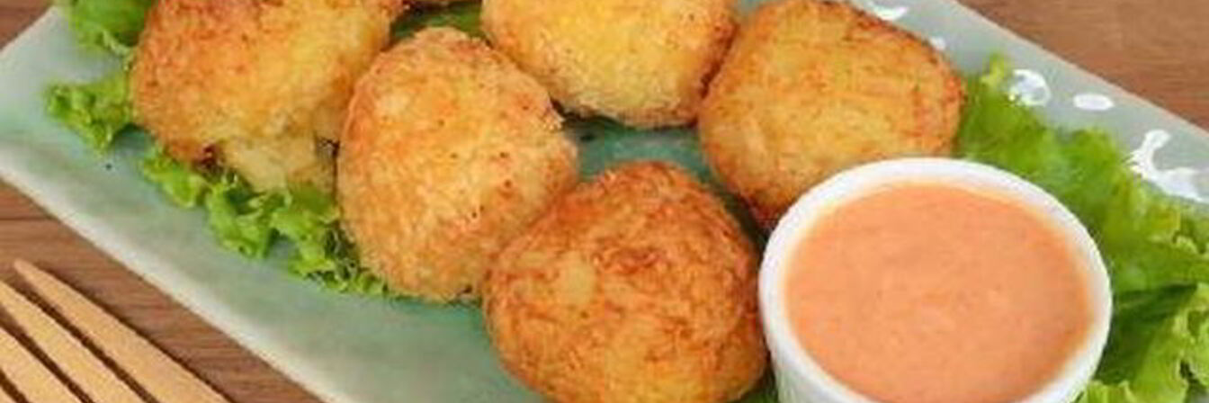 Картофельные крокеты с креветками