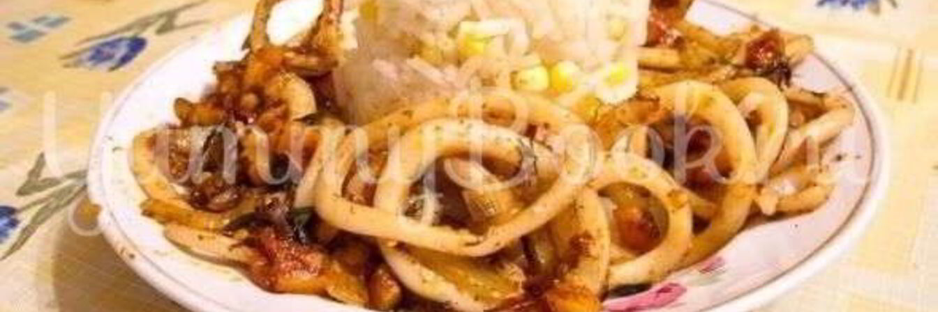 Рис с креветками и кальмарами