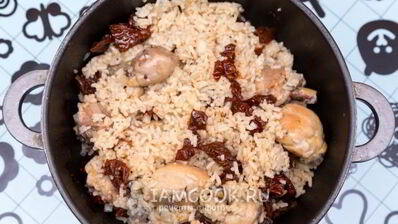 рис с курицей и вялеными помидорами