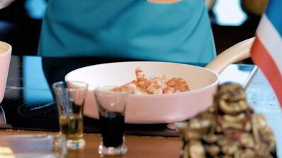 тайский рис с ананасами и креветками