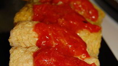 голубцы из савойской капусты с фаршем из семги