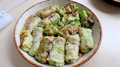 постные голубцы с рисом и грибами