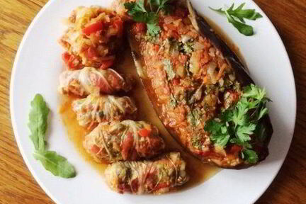 Постные овощные голубцы