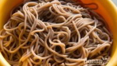 гречневая лапша с морепродуктами