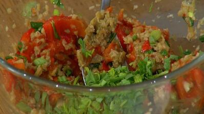 грибы по-тоскански с красным перцем и оливками