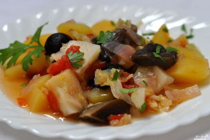 Грибы тушеные с овощами