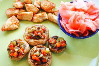 Шампиньоны, фаршированные овощами