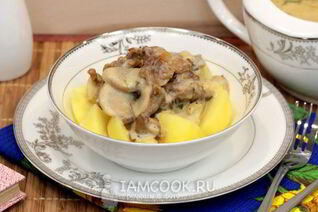 Тушеные грибы в мультиварке