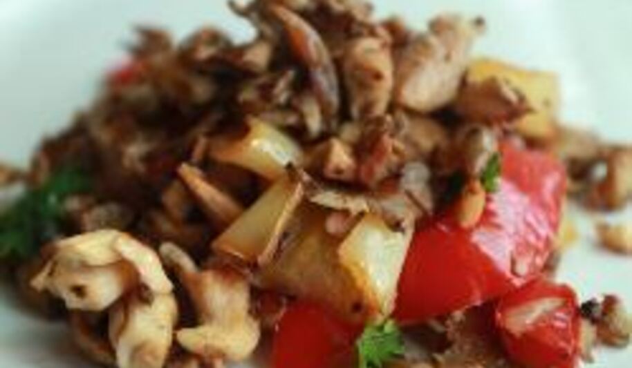 Рецепт вешенок жаренных со сладким перцем