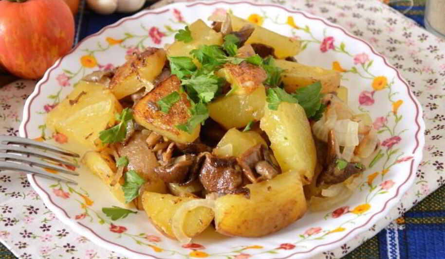 Рецепт замороженных опят с картошкой жареные