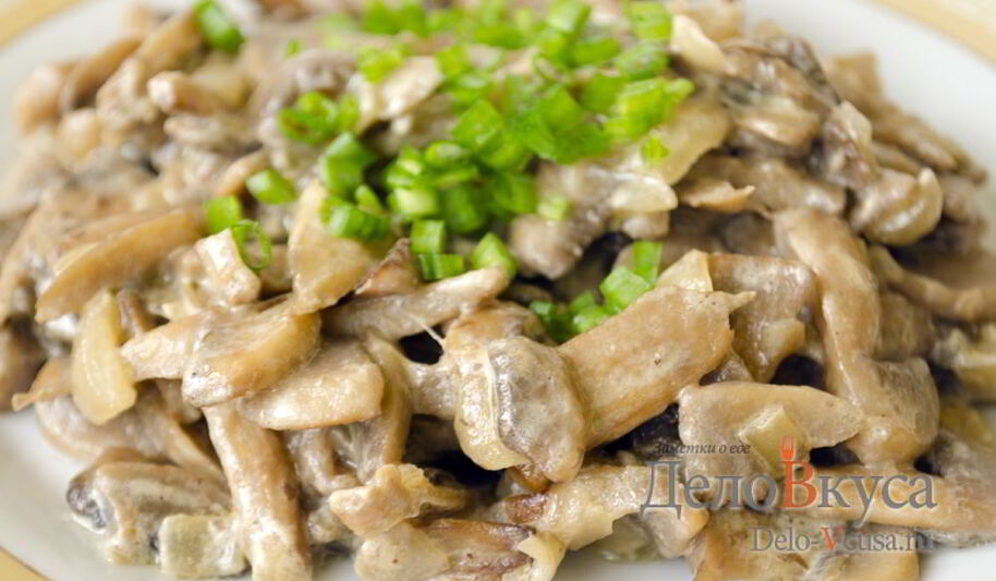 Рецепт жареных шампиньонов со сметаной