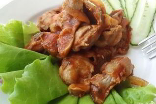 Гуляш из желудков куриных