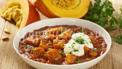 вегетарианский гуляш из тыквы