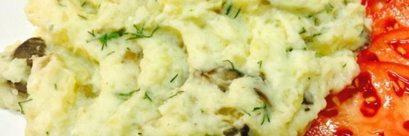 Картофельное пюре с грибами и зеленью