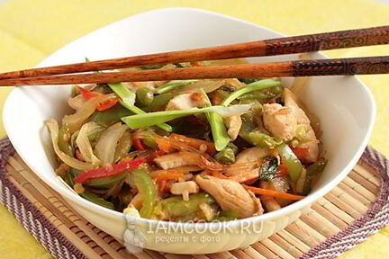 Китайская лапша с курицей