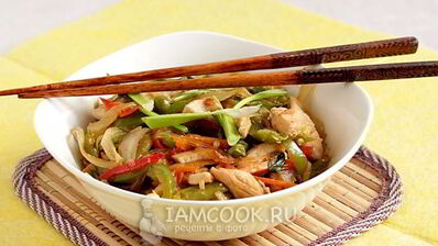 китайская лапша с курицей