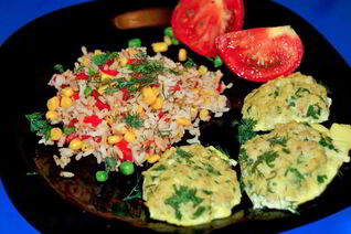 Котлеты из трески с гавайской смесью в духовке