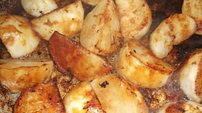 сладкая глазированная репка с натуральными свиными котлетами