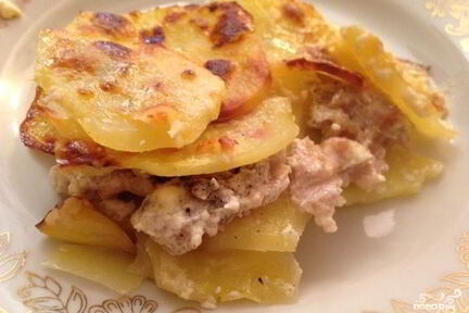 Картофельная лазанья с фаршем
