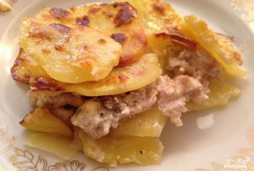 Картофельная лазанья с фаршем