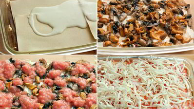 лазанья с грибами