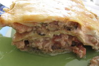 Лазанья с мясным фаршем и баклажанами