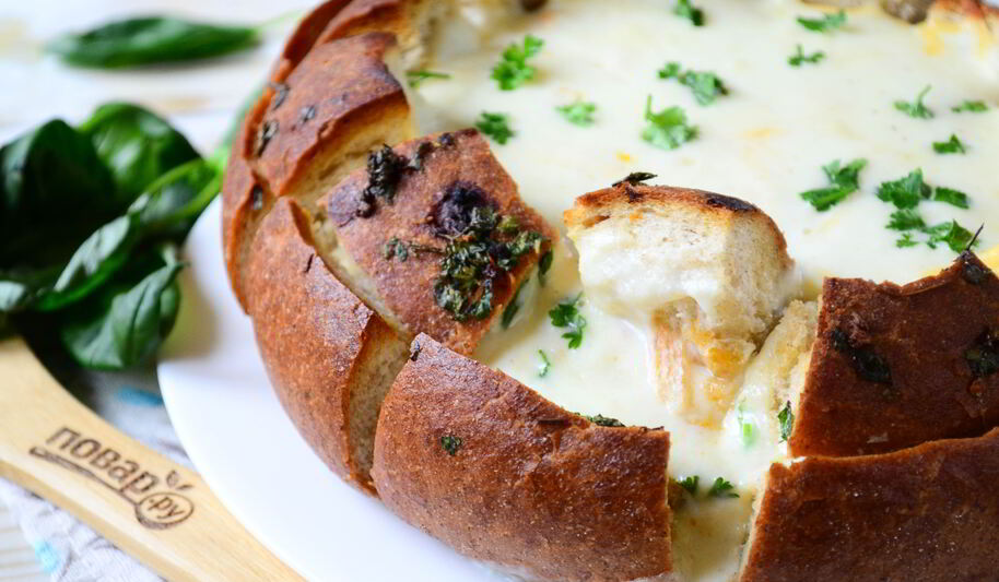 Рецепт лазаний в цветущем хлебе