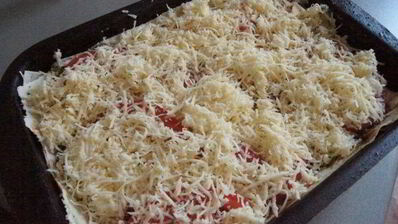 овощная лазанья из лаваша с лечо и баклажаном