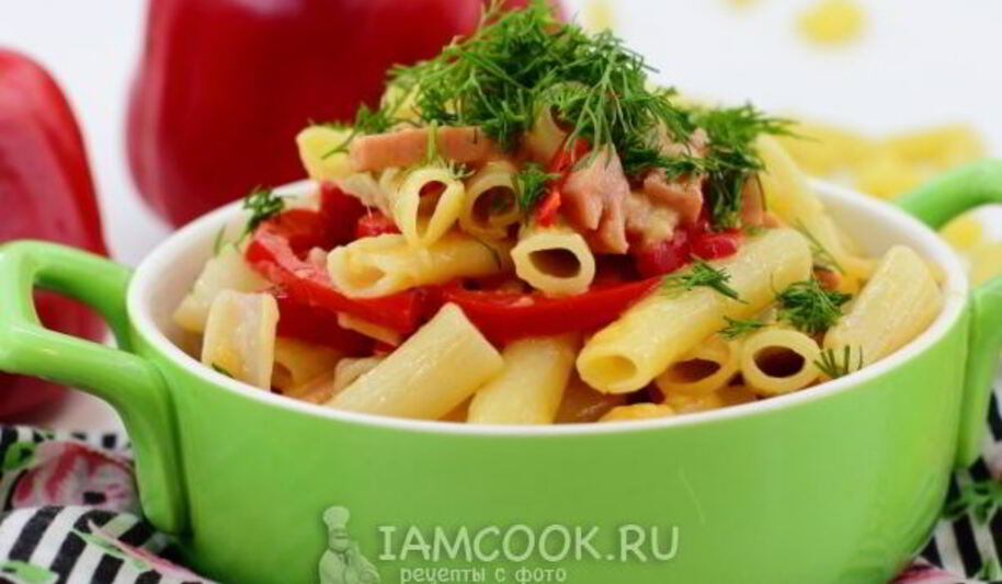 Рецепт макарон с сыром и колбасой