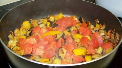 паста с креветками и овощами