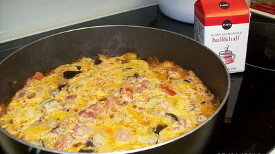 паста с креветками и овощами