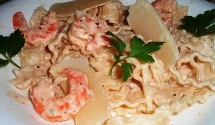 Рецепт пасты с креветками в сливочном соусе