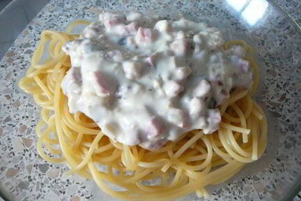 Паста со сливочно-грибным соусом